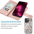 thumbnail image 4 of Wallet Case for iPhone 16 Pro Wallet Case 6.3" 5G (2024), [9 Card Slots] Luxury PU Leather Credit Holder Carrying Folio Flip [Detachable] Kickstand Magnetic Phone Cover & Lanyard [Marble], 4 of 5