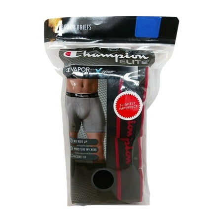 - Champion Men's Elite X-Temp 4-Pack Slightly Imperfect Black Boxer Briefs Size: Large (36-38