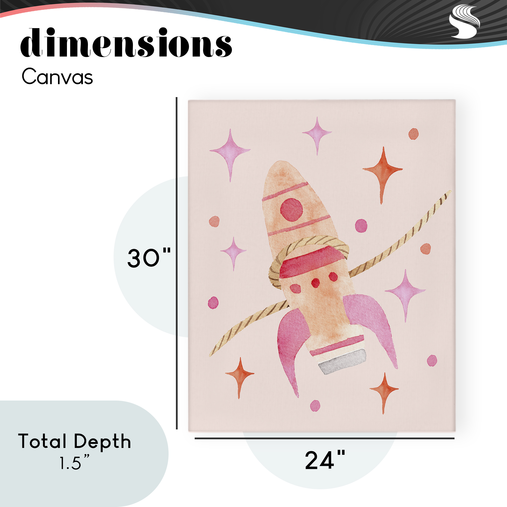 Lasso Rocket Ship Canvas Wall Art, design by Nina Jacobs