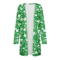 thumbnail image 6 of Idoravan Cardigans for Women Trendy Spring Women's Jacket Daily Holiday Workout Crop Cardigan Open Frant Coat Casual Long Sleeve Floral Print Top Green L, 6 of 7