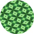 thumbnail image 1 of Ahgly Company Tapis Rond Lavable en Machine Intérieur Transitionnel Vert, 4 Pieds Rond, 1 of 7