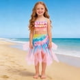 thumbnail image 4 of Shadoumai Girls Glitter Mesh 3 Piece Bikini For Girls Beachwear With Comfort Fit And Flowy Skirt, 4 of 8