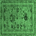 thumbnail image 1 of Ahgly Company Indoor Square Oriental Emerald Green Industrial Area Rugs, 7' Square, 1 of 4