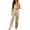 Khaki, variant on Female Solid Color Sleepwear For Casual And Comfortable Home Wear That Can Be Worn As An Outerwear Set With Seamless Bra (Pant Set)