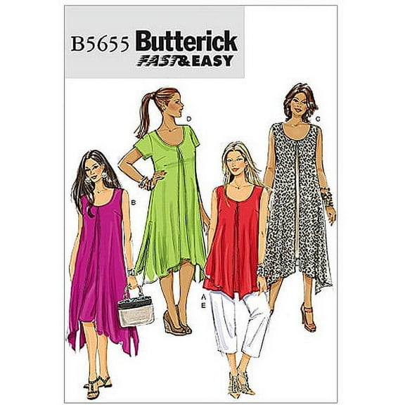 Butterick Ladies Easy Sewing Pattern 5655 Tops, Dress & Trouser Pants