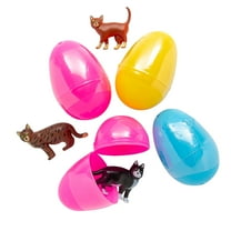2-1/2" Cat Toy-Filled Plastic Easter Eggs - 12 Pieces