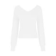 thumbnail image 5 of IROINNID Reduced Womens Sweater V-Neck Pullover Sweater Solid Color Comfy Short Length Long Sleeve Sweater Top Sweater, 5 of 6