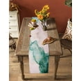 thumbnail image 5 of Modern Teal Green Water Ripple Table Runner-70 Inch Long Abstract Pink Marble Table Runners Linen Burlap Tablerunner for Kitchen Dining Room Holiday Party, 5 of 9