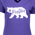 thumbnail image 4 of Inktastic Montana White Bear Silhouette Women's V-Neck T-Shirt, 4 of 5