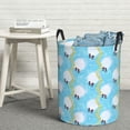 thumbnail image 1 of YFYANG Waterproof Laundry Hamper, Blue Note Texture Laundry Basket Oxford Fabric with Handle Foldable, S, 1 of 8