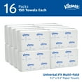 thumbnail image 2 of Kleenex Professional Universal Multifold Paper Towels, Bulk (01890), Absorbency Pockets, 9.2" x 9.4" Towel, White (150 Sheets/Pack, 16 Packs/Case, 2,400 Sheet Total), 2 of 10