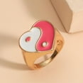 thumbnail image 1 of Anillos de corazón de amor Yinane Trendy Heart Rings Blanco y rosa, 1 of 8