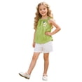 thumbnail image 3 of Splozh Toddler Girls Clothes Toddler Girls Two Piece Set Breathable Floral Print Camisole and Shorts Set Green,6-12 Months, 3 of 7