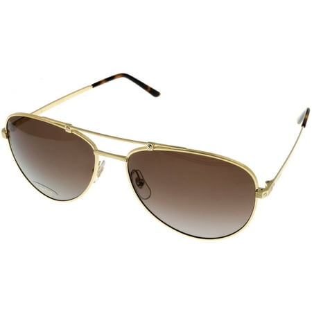 Cartier Santos De Men Polarized Sunglasses Brushed Gold Aviator ESW00131