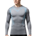 thumbnail image 2 of Kalauyu Long Sleeve Compression Sport Shirts for Men Print Moisture Wicking Quick Dry Athletic Gym Base Layer Tops, 2 of 5
