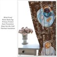 thumbnail image 5 of Retro Coffee Kitchen Curtains, Rustic Brown Background White Blue Tea Set Spoon Watercolor Coffee Cups Print Window Drapes for Cafe Living Room Bedroom 84x84in, 5 of 6