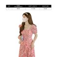thumbnail image 2 of Vestido de verano para mujer, con escote cuadrado, manga corta abullonada, color liso, cintura alta, informal, holgado, estilo A, vestido de verano para mujer, falda con mangas abullonadas, 2 of 5