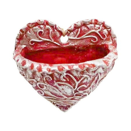 

Vintage heart-shaped fleshy resin flowerpot wall hanging fleshy platter green flowerware resin wall decoration