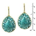 thumbnail image 2 of Mosaic Teardrop Simulated Turquoise Handmade Brass Earrings, 2 of 4