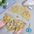 thumbnail image 3 of 2 Pcs Gold Flower Embroidery Patches Crown Metallic Applique Ethnic Metallic Iron on Patches Vine Lace Applique Polyester Sewing Craft Decoration for Wedding Prom Dress 13.8x8.5inch, 3 of 9