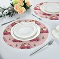 thumbnail image 4 of 15.4" Round Placemat Set of 4 Polyester Fabric Place Mats Non-Slip Dining Kitchen Table Mats for Kitchen Party Decor Santa Claus Driving in Red Cars, 4 of 5