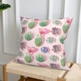 thumbnail image 6 of Throw Pillow Covers, Cactus Succulents blooming Soft Square Pillow Cases with Invisible Zipper for Couch Bed Sofa, Farmhouse Fall Home Decor 16"x16", 6 of 7