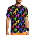 thumbnail image 3 of Balloon Dogs Galore T-Shirt Couple Colorful Streetwear Gym T Shirts Breathable Summer Hipp, 3 of 5