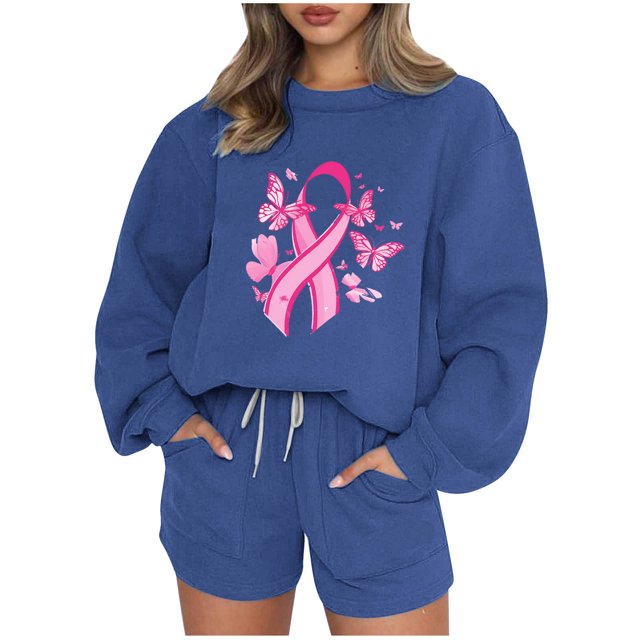 DecSea Sweatsuit For Women Outfits Set Long Sleeve Crewneck Sweatshirt And Lounge Shorts Matching Tracksuit