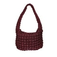 thumbnail image 2 of No Boundaries Women's Oversized Quilted Hobo Bag, Wine Fusion, 2 of 5