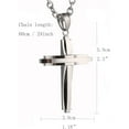 thumbnail image 3 of HZMAN Mens Polished Stainless Steel Silver Cross Pendant Necklace 22+2 Inches Chain, 3 of 6