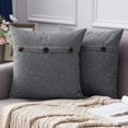 thumbnail image 5 of Set Of 2 Decorative Linen Throw Pillow Covers Cushion Case Triple Button Vintage Farmhouse Pillowcase For Couch Sofa Bed, 5 of 6