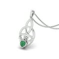 thumbnail image 2 of Collier Traditionnel pour Femmes en Forme de Cœur Émeraude Claddagh 0.5 Cts Argent Sterling 925, 2 of 3