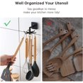 thumbnail image 3 of Kitchen Utensil Hook 360° Rotation Kitchen Utensil Hooks with 6 Hooks 2 Pieces Fixing No Drilling Kitchen Rack Hanging Storage, 3 of 5
