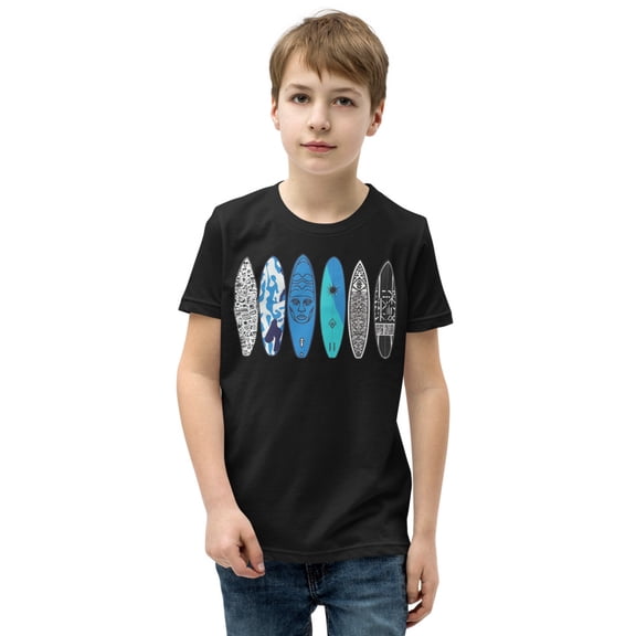 Surf Vibe Boys' T-Shirt ā Cool Beach Shirt, Skater Graphic Tee, Summer Coastal Outfit (Black, S)