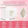 thumbnail image 2 of SURJDE Personalized Initial Letter Patch Makeup Bag, Preppy Chenille Letter Cosmetic Pouch with Zipper, Color1-White-P, 2 of 7
