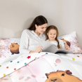 thumbnail image 5 of Manfei Cartoon Capybara 7 Pieces Full Size Bedding Sets,Pretty Floral Full Size Bed in a Bag,White Pink,Polkadot Reversible, 5 of 7