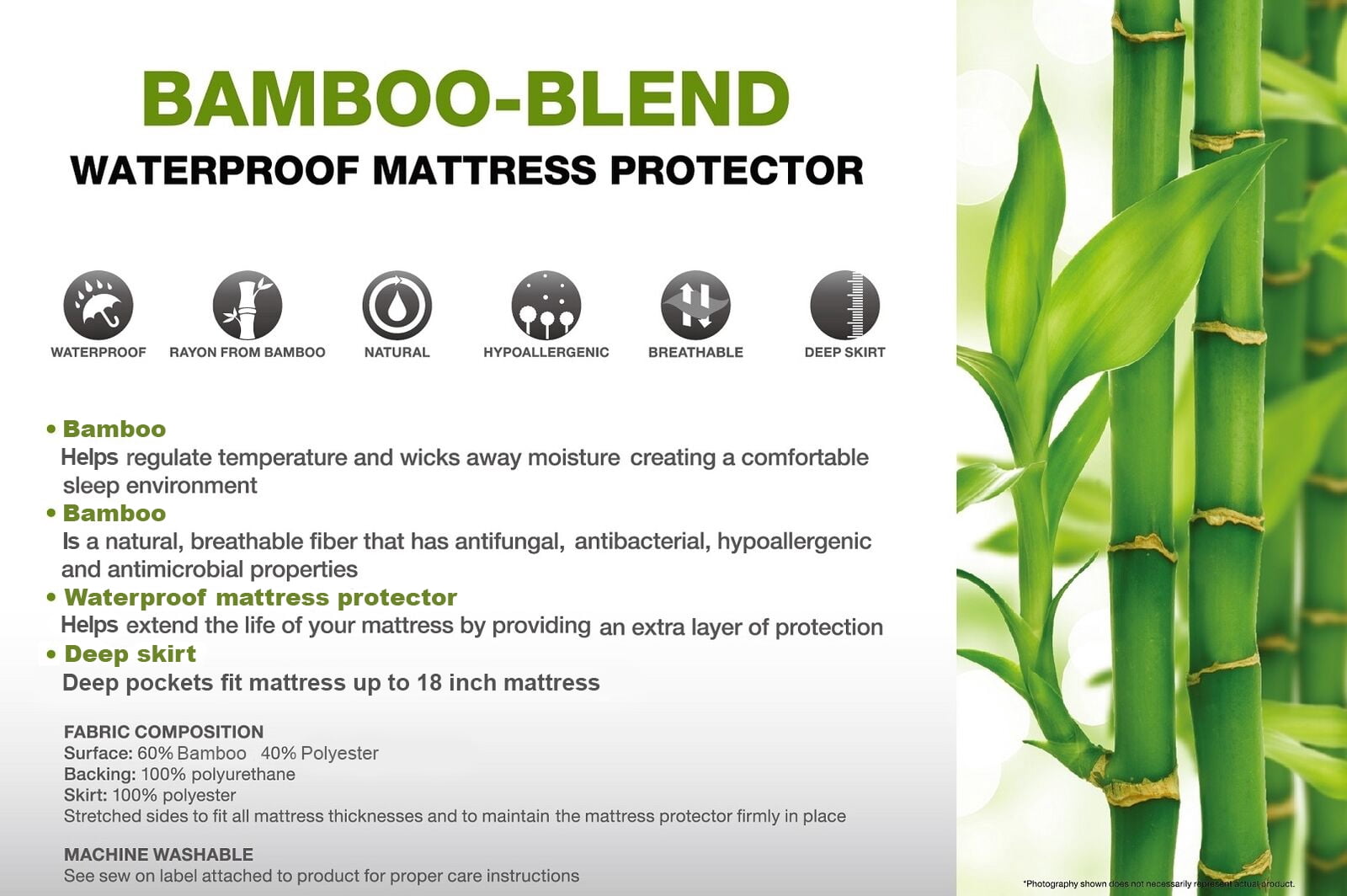 All-Night Comfort Waterproof Mattress Pad Super Soft Material - Twin