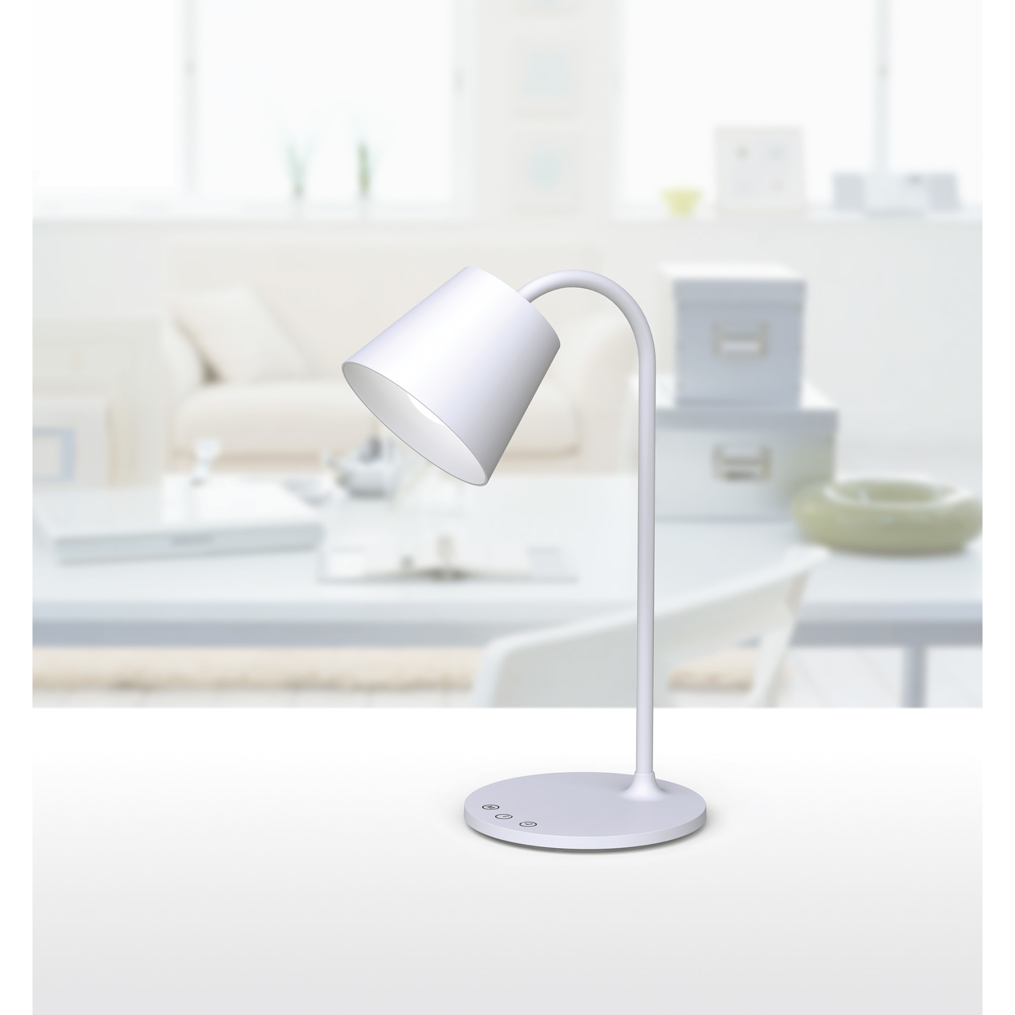 Realspace™ Kessly LED Desk Lamp With USB Port, 17"H, White - image 2 of 7