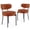 Orange, variant on CONCETTA Set of 2 Mid-Century Modern Dining Chairs, Round Kitchen Chairs with Curved Backrest, Green