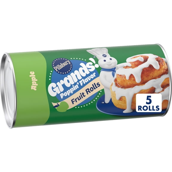 Pillsbury Grands! Poppin' Flavor Apple Fruit Rolls with Vanilla Icing, 5 Count, 17.5 oz