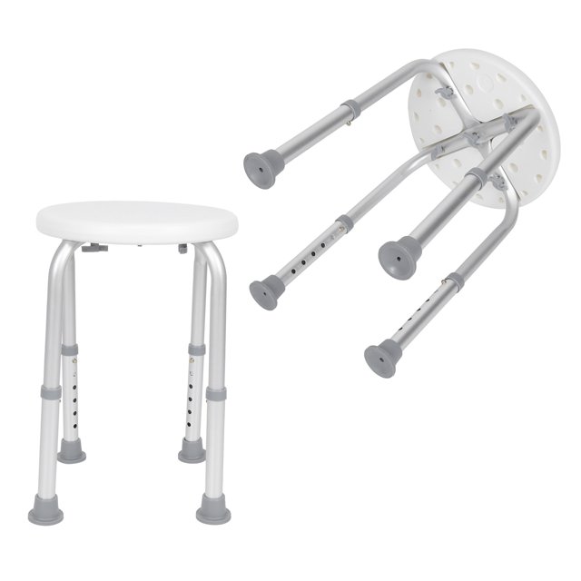 Chaise de Douche, Banc de Bain, Rond Réglable Antidérapant pour Douche Salle de Bain Personnes Âgées