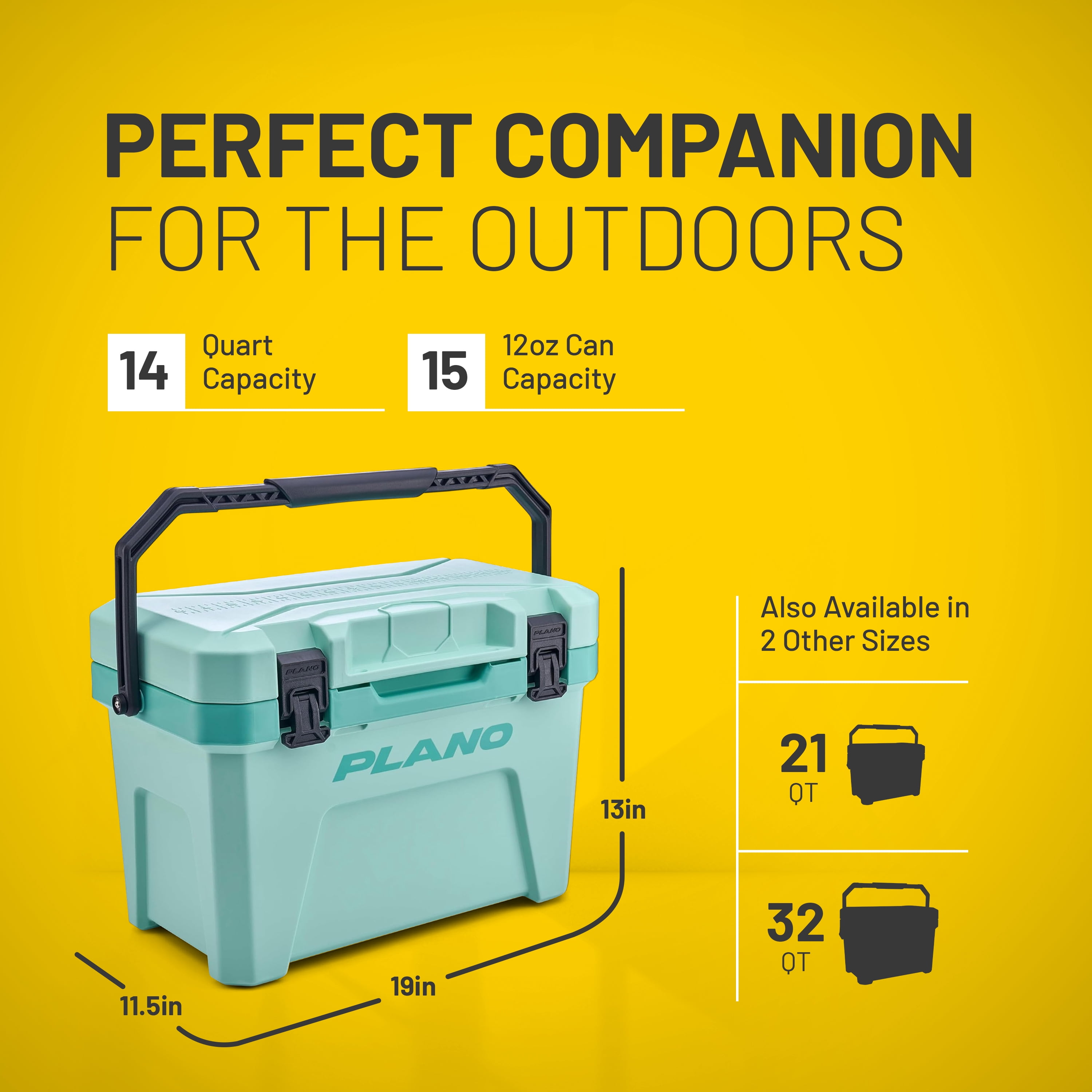 Plano Frost 14 Quart Heavy Duty Cooler w/ Built In Bottle Opener and Dry Basket, Seafoam