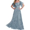 thumbnail image 3 of Encaje Vestidos De Madrina Mangas Largas - Vestidos De Noche Formales Boda, 3 of 5