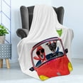 thumbnail image 4 of Dog Driver Soft Flannel Fleece Throw Blanket, Jack Russell Couple Just Married in a Car for Summer Vacation Honeymoon Theme, Cozy Plush for Indoor and Outdoor Use, 60" x 80", Multicolor, by Ambesonne, 4 of 5