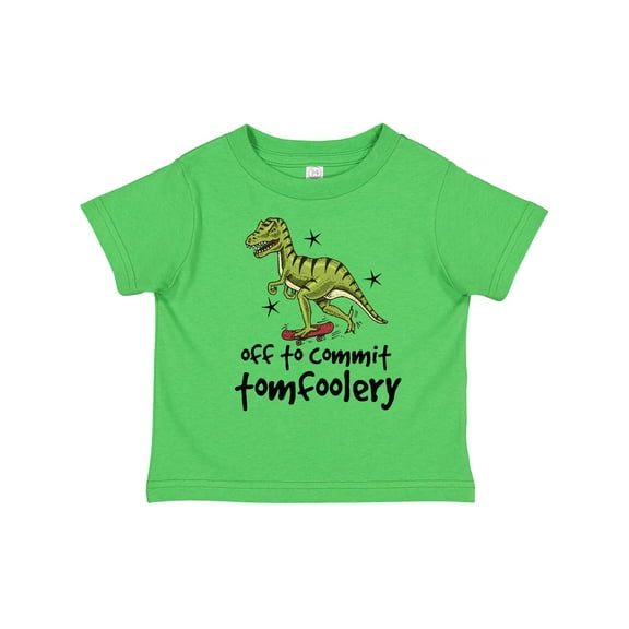 Inktastic Dinosaur off to Commit Tomfoolery Boys Toddler T-Shirt