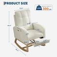 thumbnail image 2 of QinaQin Sillón mecedora para lactancia con reposapiés y bolsillo lateral, silla tipo glider tapizada para cuarto de bebé, sala o recámara, cómoda para amamantar y descansar, 2 of 8