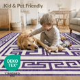 thumbnail image 4 of ODIKA 8'x10' Washable Area Rug Non-Slip Chair-Friendly Mat Greece Greek Key Meander Stripe Interlocking Bands Border Maze for Dining Room, Large Office, Lounge, 4 of 7