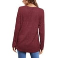 thumbnail image 4 of Womens Tops Clothing T Shirts for Women Women's Long Sleeve Shirts Crewneck Tunic Tops Lightweight Fall Sweaters Summer Tops for Women 2025 Womens Blouses, 4 of 5