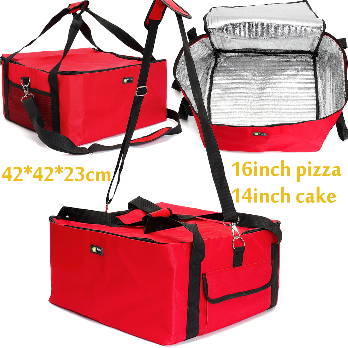 16'' Size 42*42*23cm Pizza Food Delivery Bag Insulated Storage Holder 