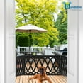thumbnail image 5 of Bundaloo Freestanding Folding Gate | Expandable Wooden Fence for a Small to Medium Pet Dog | Limits Pup's Access to Stairs, Doorways, Hallways (Black, Diamond Print), 5 of 6